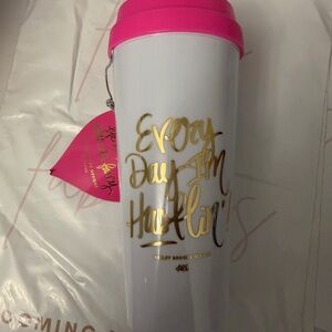 Ashley Brooke White and Pink Tumbler